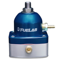 Fuelab 545 EFI Adjustable Mini FPR In-Line 25-90 PSI (1) -6AN In (1) -6AN Return - Blue - 54501-3