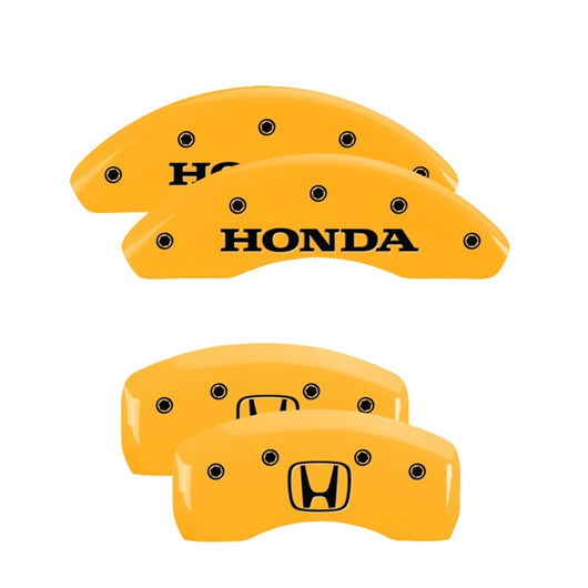 MGP 4 Caliper Covers Engraved Front Honda Rear H Logo Yellow Finish Black Char 2018 Honda Accord - 20224SHOHYL