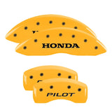 MGP 4 Caliper Covers Engraved Front Honda Rear H Logo Yellow Finish Black Char 2010 Honda Crosstour - 20211SHOHYL