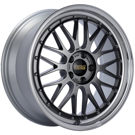 BBS LM 19x8.5 5x112 ET48 Diamond Black Center Diamond Cut Lip Wheel -82mm PFS/Clip Required - LM249DBPK