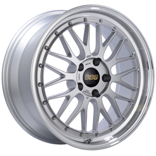 BBS LM 20x10 5x120 ET45 Diamond Silver Center Diamond Cut Lip Wheel -82mm PFS/Clip Required - LM256DSPK