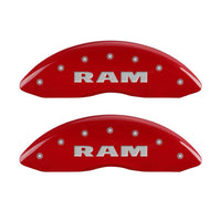 MGP 4 Caliper Covers Engraved Front RAM Engraved Rear RAMHEAD Red finish silver ch - 12043SRMHRD