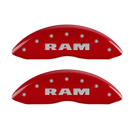 MGP 4 Caliper Covers Engraved Front & Rear RAM Yellow finish black ch - 55002SRAMYL