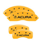 MGP 4 Caliper Covers Engraved Front & Rear Acura Yellow finish black ch - 39016SACUYL