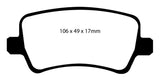 EBC 13-15 Land Rover LR2 2.0 Turbo Ultimax2 Rear Brake Pads - UD1307