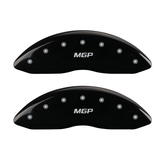 MGP 4 Caliper Covers Engraved Front & Rear MGP Black finish silver ch - 36012SMGPBK