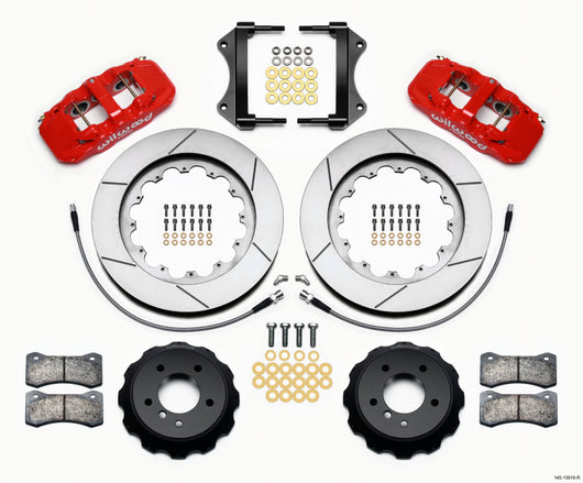 Wilwood AERO6 Front Hat Kit 15.00 Red 2007-2011 BMW E90 Series w/Lines - 140-13919-R