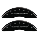 MGP 4 Caliper Covers Engraved Front Corvette C7 Engraved Rear Z51/2015 Black finish silver ch - 13084SZ51BK