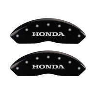MGP 4 Caliper Covers Engraved Front & Rear Honda Black finish silver ch - 20211SHONBK