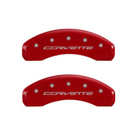 MGP 4 Caliper Covers Engraved Front & Rear C7/Corvette Yellow finish black ch - 13009SCV7YL