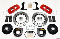 Wilwood AERO4 Rear P-Brake Kit 14.00in Drilled Red Chevy 12 Bolt-Spec 3.15in Brng - 140-10945-DR