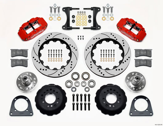 Wilwood Narrow Superlite 6R Front Hub Kit 14.00in Drill Red TCI-IFS 71-78 (Pinto Based) - 140-13225-DR
