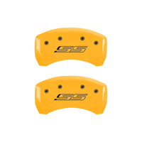 MGP 4 Caliper Covers Engraved Front & Rear Gen 5/SS Yellow finish black ch - 14231SSS5YL