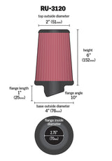 K&N Universal Rubber Filter - RU-3120