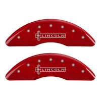 MGP 4 Caliper Covers Engraved Front Lincoln Engraved Rear Star logo Red finish silver ch - 36010SLC1RD