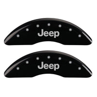 MGP 4 Caliper Covers Engraved Front & Rear JEEP Black finish silver ch - 42012SJEPBK