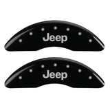 MGP 4 Caliper Covers Engraved Front & Rear JEEP Black finish silver ch - 42010SJEPBK