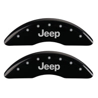 MGP 4 Caliper Covers Engraved Front & Rear JEEP Black finish silver ch - 42010SJEPBK