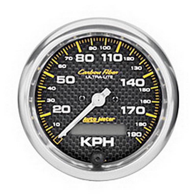 Autometer Carbon Fiber 85.7mm 190 KPH Range Speedometer Elect. Programmable Gauge - 4787-M
