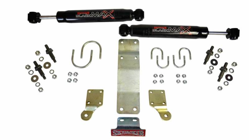 Skyjacker Dual Steering Damper Kit w/ Black Max 2007-2017 Jeep Wrangler (JK/JKU) (Use w/ JK717TR) - 8206