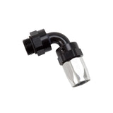Russell Performance Hose End #8 Hose to #8 Radius Inlet Port 90 Deg Blk/Clr - 612473