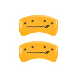 MGP 4 Caliper Covers Engraved F & R Stripes/Challenger Yellow Finish Black Char 2006 Dodge Charger - 12001SCL1YL