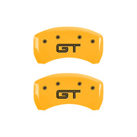 MGP 4 Caliper Covers Engraved Front Mustang - Engraved Rear S197/GT - Yel Finish Blk Characters - 10197SMG2YL