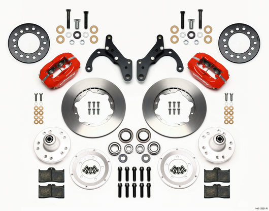 Wilwood Forged Dynalite Front Kit 11.00in Red 65-68 Chevy Impala -Drum Spindle - 140-12021-R