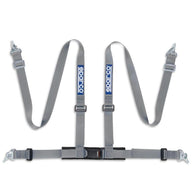 Sparco Belt 2 Inch Silver 4Pt Snap-In - 04604BMSGR