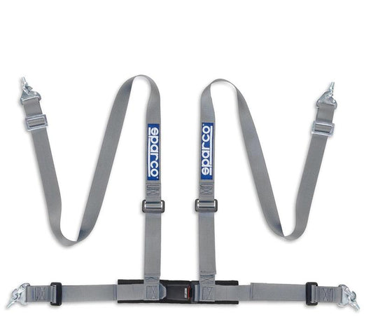 Sparco Belt 2 Inch Silver 4Pt Snap-In - 04604BMSGR