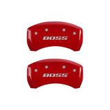 MGP Rear set 2 Caliper Covers Engraved Rear Boss Red finish silver ch - 10010RBSSRD