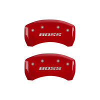 MGP Rear set 2 Caliper Covers Engraved Rear Boss Red finish silver ch - 10010RBSSRD