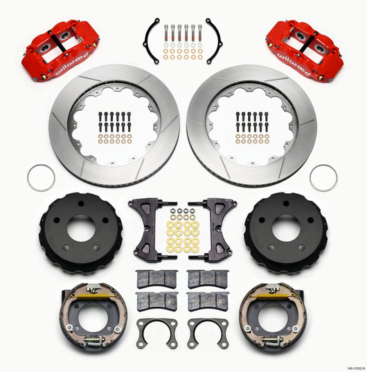 Wilwood Narrow Superlite 4R Rear P-Brk Kit 14.00in Red Small Ford 2.36in Off Bronco 5 x 5.50 - 140-13332-R