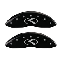 MGP 4 Caliper Covers Engraved Front & Rear Circle K/Kia Black finish silver ch - 21183SCRKBK
