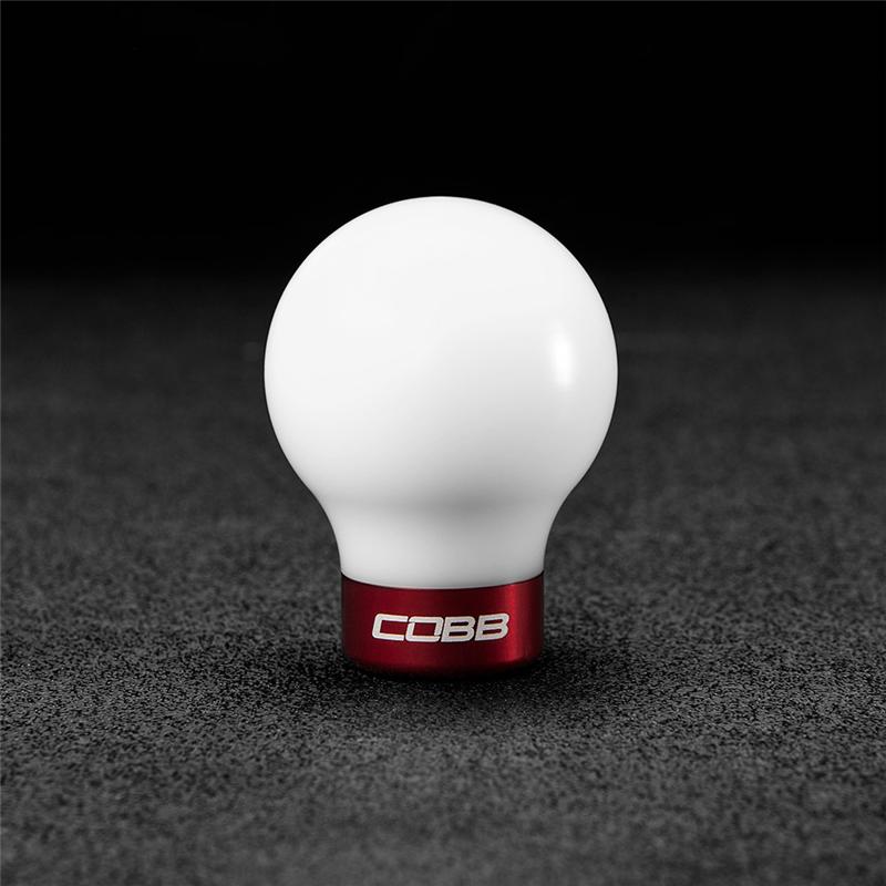 Cobb Subaru 6-Speed COBB Knob - White Knob w/ Race Red - 213350-W-RD