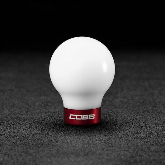 Cobb Subaru 6-Speed COBB Knob - White Knob w/ Race Red - 213350-W-RD