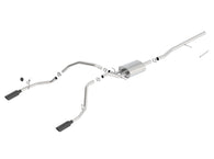 Borla 14 Sierra 1500 C/B S-Type Exh/2.75in Into Dual 2.25in Out 4in Split Rear Exit-Black Chrome - 140536BC