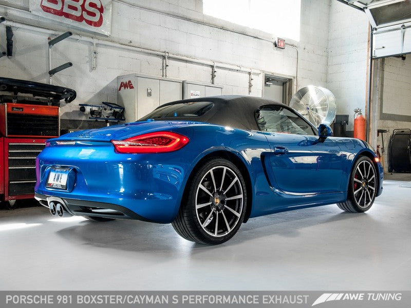 AWE Tuning Porsche 981 Performance Exhaust System - w/Chrome Silver Tips - 3010-32020
