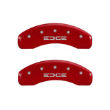 MGP 4 Caliper Covers Engraved Front & Rear Edge Red finish silver ch - 10119SEDGRD
