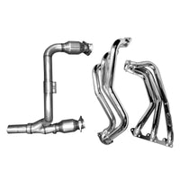 BBK 07-11 Jeep 3.8 V6 Long Tube Exhaust Headers And Y Pipe And Converters - 1-5/8 Silver Ceramic - 40500