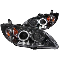 ANZO 2004-2008 Mazda 3 Projector Headlights w/ Halo Black (CCFL) - 121228