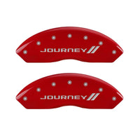 MGP 4 Caliper Covers Engraved Front & Rear With stripes/Journey Red finish silver ch - 12200SJNYRD