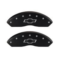 MGP Front set 2 Caliper Covers Engraved Front Bowtie Red finish silver ch - 14230FBOWRD