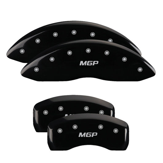 MGP 4 Caliper Covers Engraved Front & Rear MGP Black Finish Silver Char 2017 Ford Fusion - 10244SMGPBK