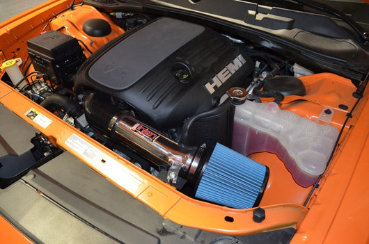 Injen 2014 Dodge Challenger Hemi 5.7L V8 Wrinkle Black Power-Flow Air Intake System with Heat Shield - PF5063WB