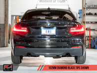 AWE Tuning BMW F22 M235i / M240i Touring Edition Axle-Back Exhaust - Diamond Black Tips (90mm) - 3010-33038