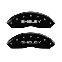 MGP 4 Caliper Covers Engraved Front Shelby Engraved Rear Tiffany Snake Black finish silver ch - 10198SSBYBK
