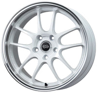 Enkei PF01SS 17x8 5x114.3 50mm Offset 75mm Bore Diameter White w/ Machined Lip - 460-780-6550WM