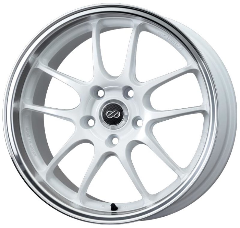 Enkei PF01SS 17x9 5x114.3 60mm Offset 75mm Bore Diameter White w/ Machined Lip Wheel - 460-790-6560WM