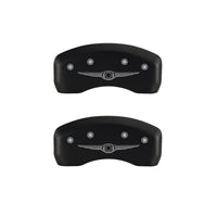 MGP 4 Caliper Covers Engraved Front & Rear Style 1/Chrysler Wing Red finish silver ch - 32018SCW1RD